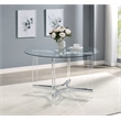 Keeling 47-inch Round Glass Top Acrylic Dining Table Chrome
