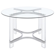 Keeling 47-inch Round Glass Top Acrylic Dining Table Chrome