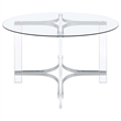 Keeling 47-inch Round Glass Top Acrylic Dining Table Chrome