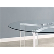 Keeling 47-inch Round Glass Top Acrylic Dining Table Chrome