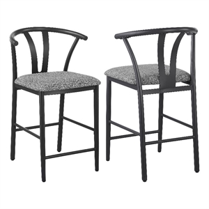 coaster dolman fabric counter height dining side chair in gray (set of 2)