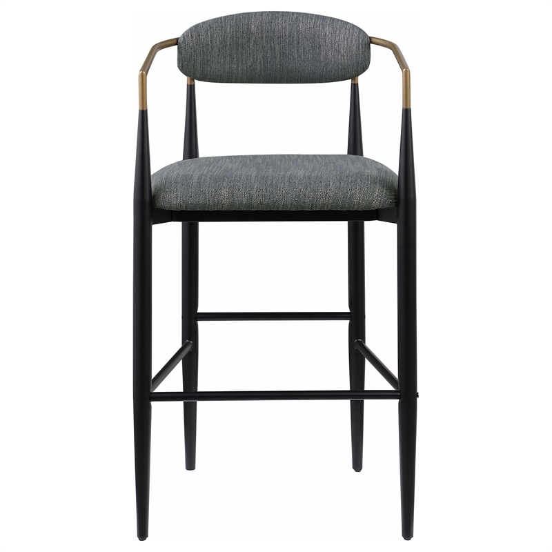 Tina Fabric Upholstered Bar Chair Dark Grey