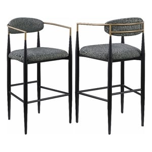 Tina Fabric Upholstered Bar Chair Dark Grey