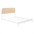 Amherst Radio Weave Rattan Metal Queen Bed White