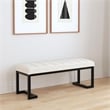 Mesa Boucle Upholstered Tufted Accent Bench Vanilla