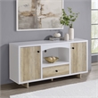 Dalton 2-door Storage Cabinet White and Distressed Pine