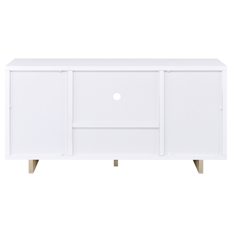 Dalton 2-door Storage Cabinet White and Distressed Pine