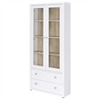 Hawthorne 4-shelf Glass Door Tall Cabinet with Drawers White