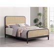 Lanewood Open Cane Webbing Metal Queen Bed Black
