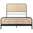 Lanewood Open Cane Webbing Metal Queen Bed Black