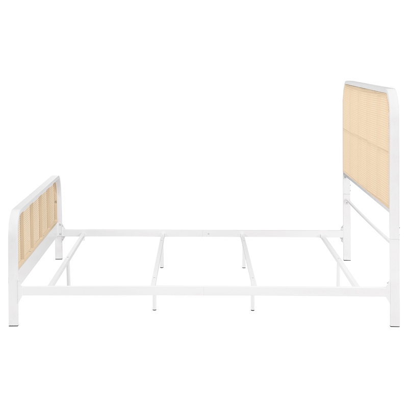 Lanewood Open Cane Webbing Metal Eastern King Bed White