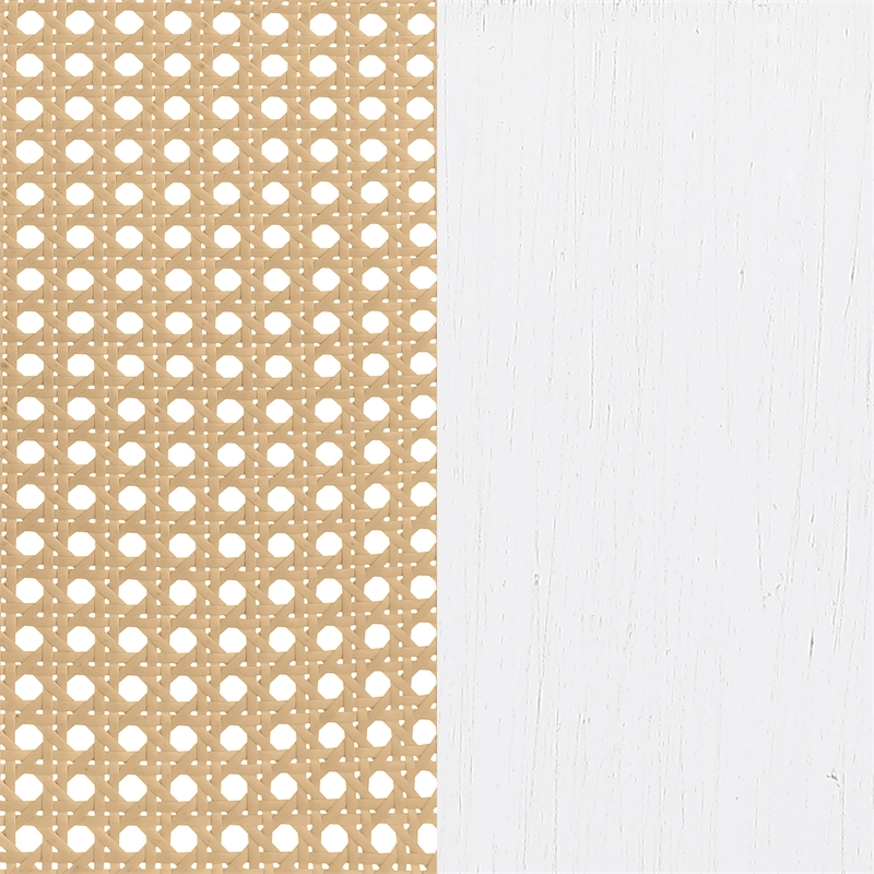 Lanewood Open Cane Webbing Metal Queen Bed White