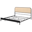 Amherst Radio Weave Rattan Metal Eastern King Bed Black