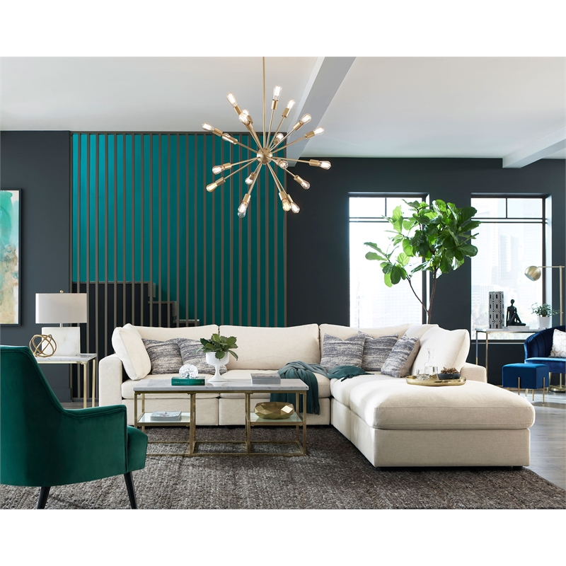 Serene 5-piece Upholstered Modular Sectional Sofa Beige