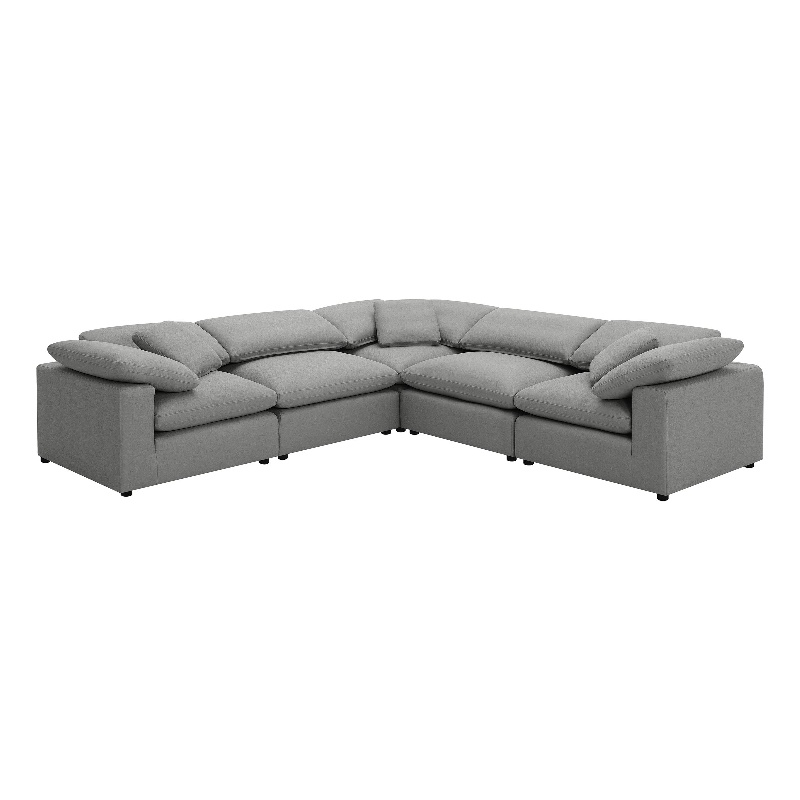 Raleigh 5-piece Boucle Upholstered Modular Sectional Grey