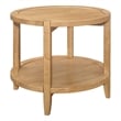 Camillo Round Solid Wood Side End Table Maple Brown