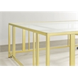Adri Square Glass Top Coffee Table with Casters Matte Brass