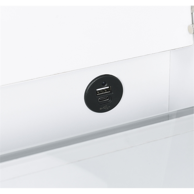 Danbury 3-drawer Makeup Vanity & Stool Set White High Gloss