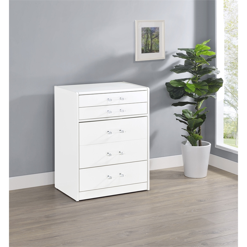 Danbury 3-drawer Makeup Vanity & Stool Set White High Gloss