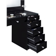 Acena 7-drawer Vanity Set with Lighting Black High Gloss