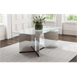 Emery 76-inch Rectangular Mirrored Dining Table Silver