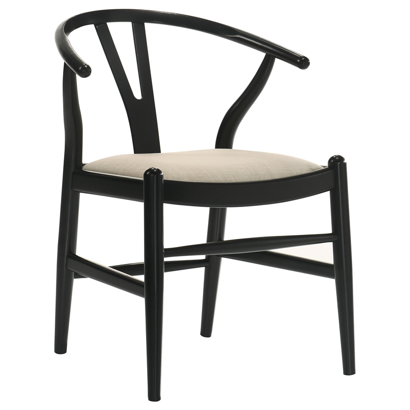 Crestmont Wood Wishbone Dining Side Chair Black