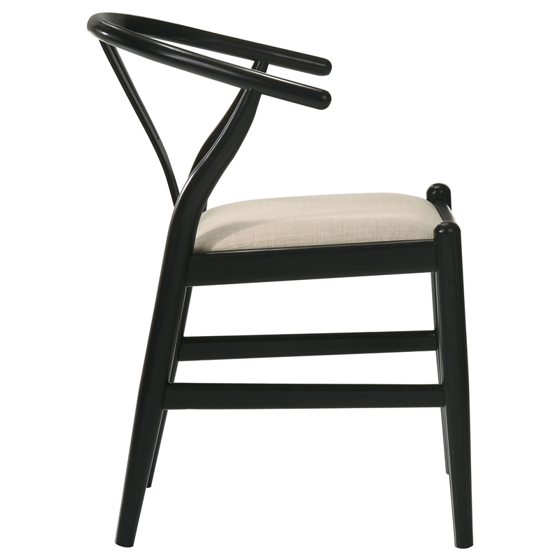 Crestmont Wood Wishbone Dining Side Chair Black