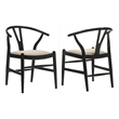 Crestmont Wood Wishbone Dining Side Chair Black