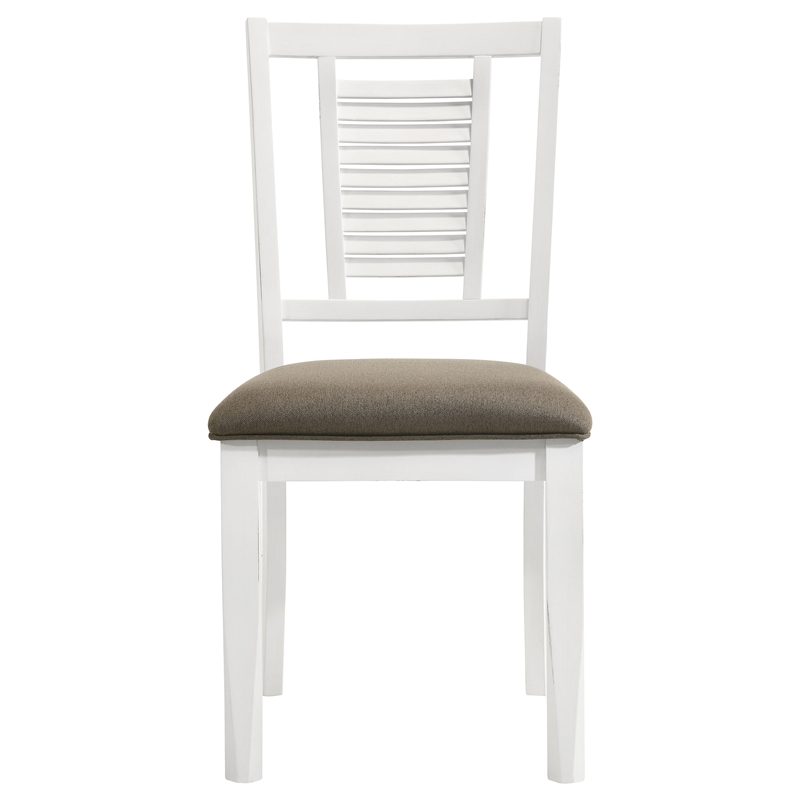 Coaster Appleton Farmhouse Wood Dining Side Chair in Distressed White
