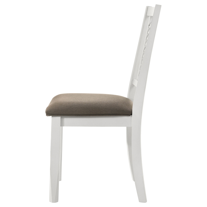 Coaster Appleton Farmhouse Wood Dining Side Chair in Distressed White