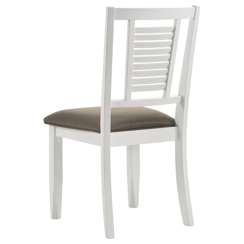 Coaster Appleton Farmhouse Wood Dining Side Chair in Distressed White