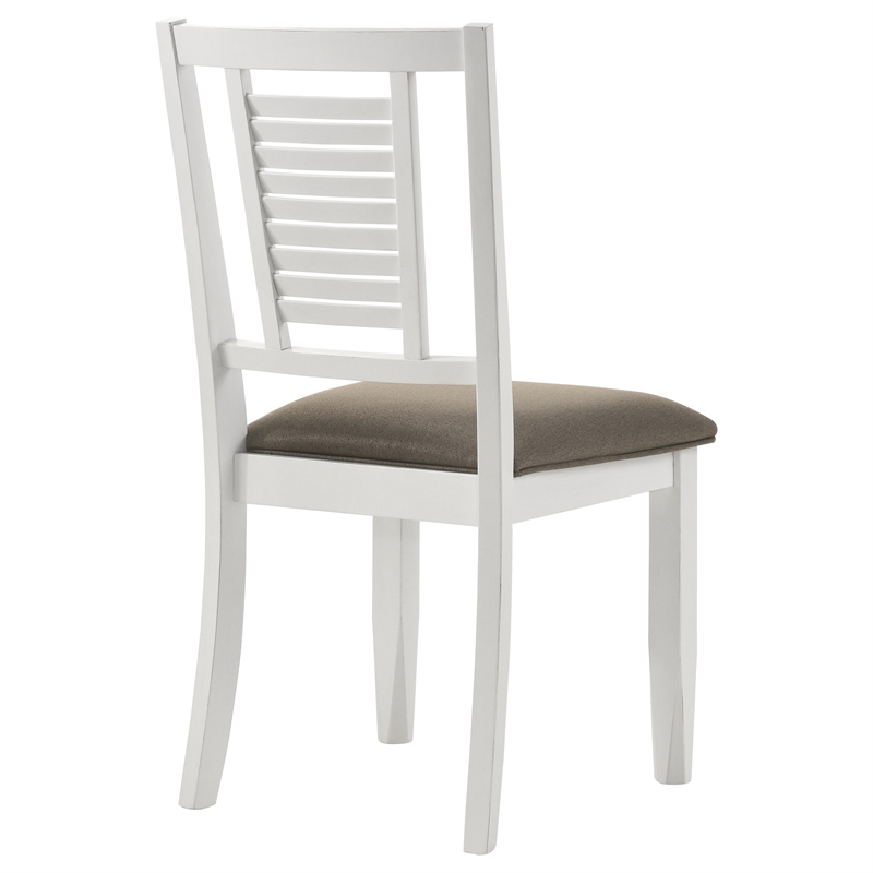 Coaster Appleton Farmhouse Wood Dining Side Chair in Distressed White