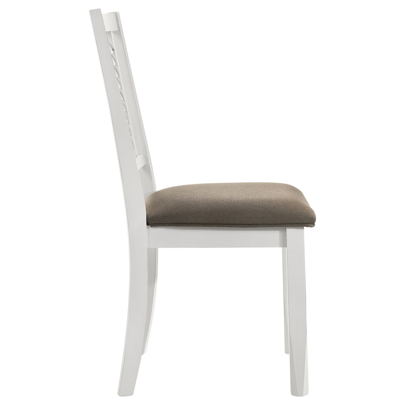 Coaster Appleton Farmhouse Wood Dining Side Chair in Distressed White