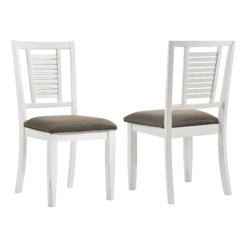 Coaster Appleton Farmhouse Wood Dining Side Chair in Distressed White