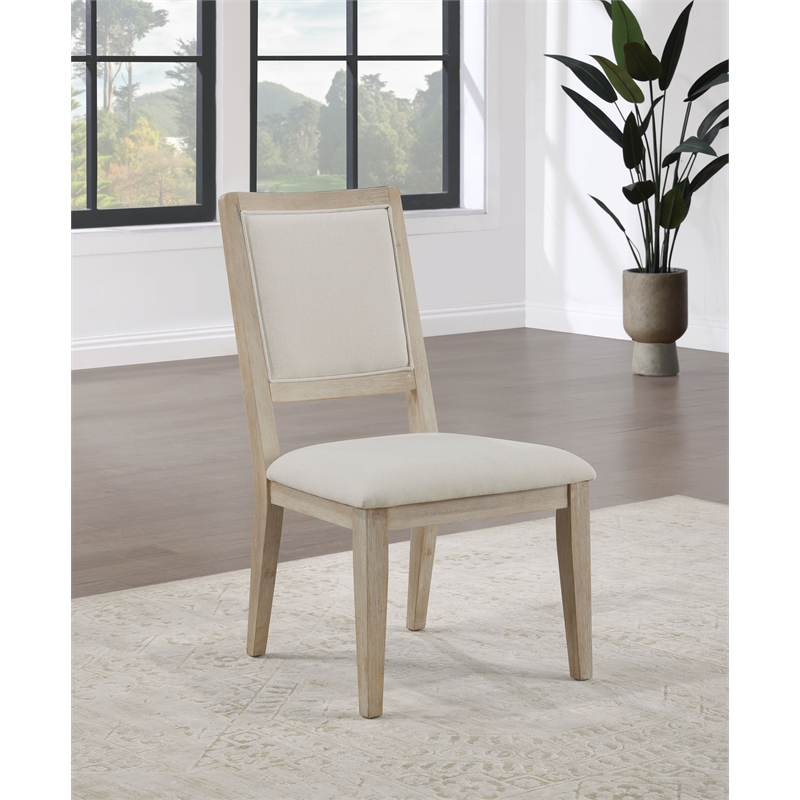 Trofello Cushioned Dining Side Chair White Washed
