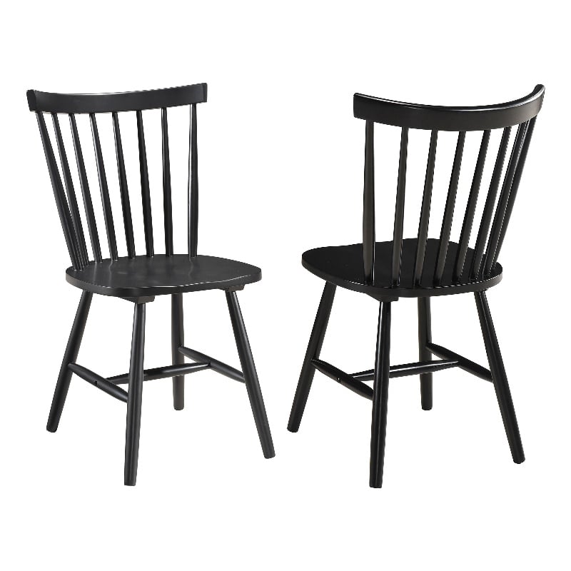 Hollyoak Windsor Wood Dining Side Chair Black