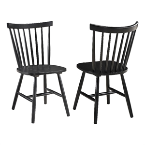 coaster hollyoak farmhouse windsor wood dining side chair in black