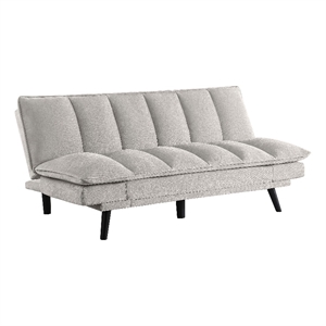 coaster laredo fabric upholstered tufted convertible sofa bed in light gray