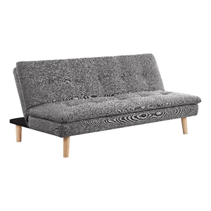 coaster scout fabric upholstered tufted convertible sofa bed in gray