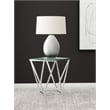Brittania Square Glass Top Geometric End Table Nickel