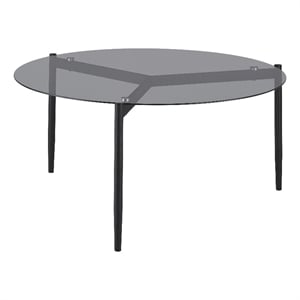 Rosalie Round Smoked Glass Top Coffee Table Grey