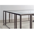 Adri Square Glass Top Coffee Table with Casters Black Nickel