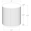 Jason Round Marble Top Drum Base Side End Table White and Charcoal