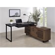 Maddox 60-inch L-Shape Office Computer Desk Black and Walnut