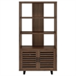 Maddox 71-inch 3-shelf Cabinet Bookcase Walnut