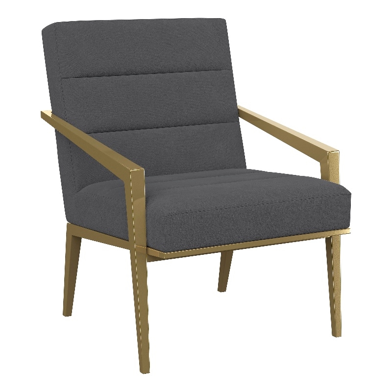 Kirra Upholstered Metal Arm Accent Chair Dark Grey