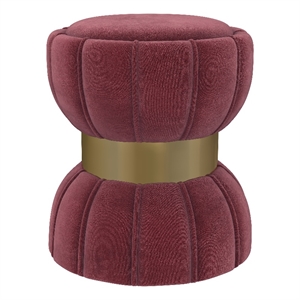 Sora Round Upholstered Ottoman Berry