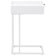Amherst 1-drawer Radio Weave Cane Metal Side Table White