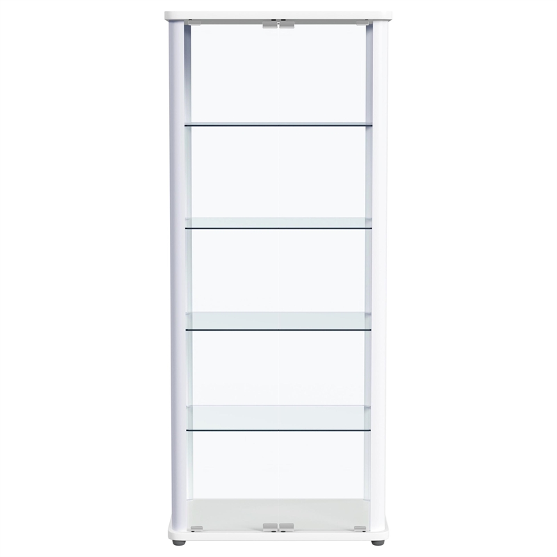 Aero 5-shelf Display Curio Cabinet with LED Lighting White