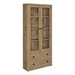Hawthorne 4-shelf Glass Door Tall Cabinet with Drawers Mango
